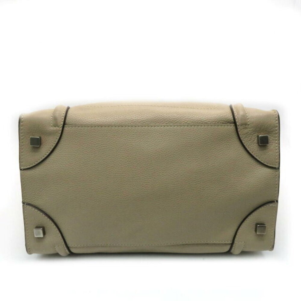 Celine Luggage Shopper Handbag Leather Gray Beige Bag - Picture 4 of 16